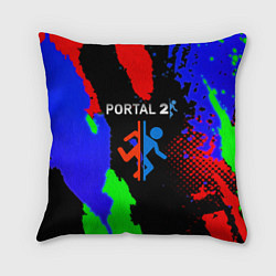Подушка квадратная Portal 2 краски сочные текстура