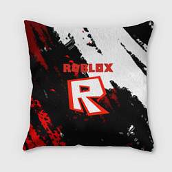 Подушка квадратная Roblox logo краски мобайл гейм