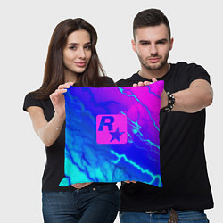 Подушка квадратная Rockstar storm молнии, цвет: 3D-принт — фото 2