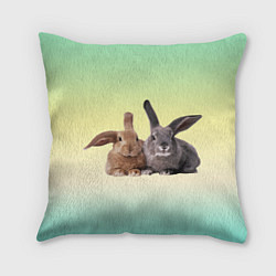 Подушка квадратная Два пушистых кролика