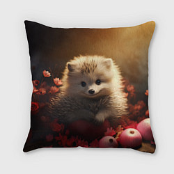 Подушка квадратная Милый ежик в цветах