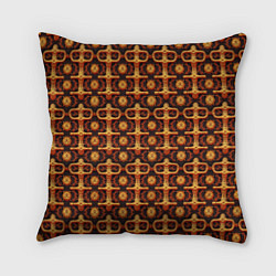 Подушка квадратная Оранжевый деревянный абстрактный паттерн