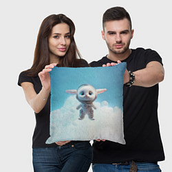 Подушка квадратная Кролик в облаках, цвет: 3D-принт — фото 2