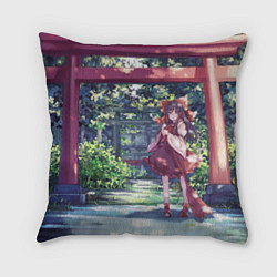 Подушка квадратная Touhou Project Рейму возле тории