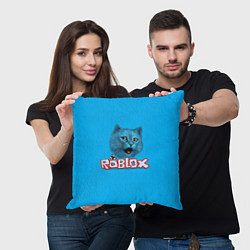 Подушка квадратная Roblox синий кот, цвет: 3D-принт — фото 2