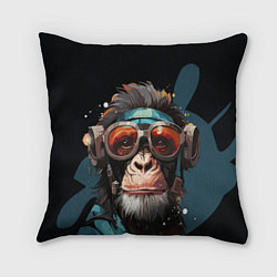 Подушка квадратная Крутая обезьяна в очках