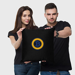 Подушка квадратная Биткоин лого криптовалюта, цвет: 3D-принт — фото 2