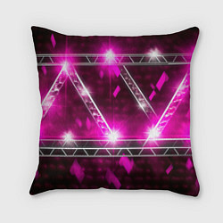 Подушка квадратная Серебряные и синие вставки абстракции, цвет: 3D-принт