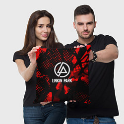 Подушка квадратная Linkin park краски текстуры, цвет: 3D-принт — фото 2