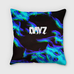 Подушка квадратная Dayz огонь синий, цвет: 3D-принт