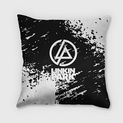 Подушка квадратная Linkin park logo краски текстура