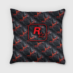Подушка квадратная Rockstar - glow rifts, цвет: 3D-принт