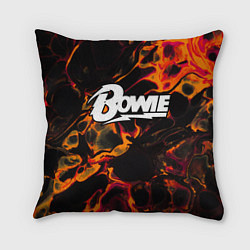 Подушка квадратная David Bowie red lava, цвет: 3D-принт