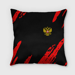 Подушка квадратная Россия герб краски красные