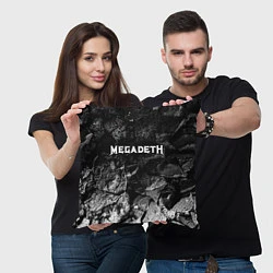 Подушка квадратная Megadeth black graphite, цвет: 3D-принт — фото 2