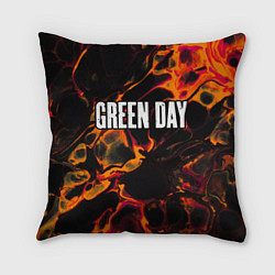Подушка квадратная Green Day red lava, цвет: 3D-принт