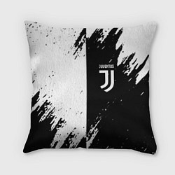 Подушка квадратная Juventus краски чёрнобелые