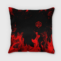 Подушка квадратная Linkin Park красный огонь лого