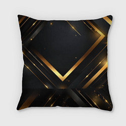 Подушка квадратная Gold luxury black abstract