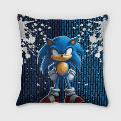 Подушка квадратная Sonic - splash and logo