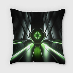 Подушка квадратная Зеленый луч, цвет: 3D-принт