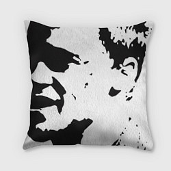 Подушка квадратная Черный силуэт Брэд Питт, цвет: 3D-принт