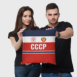 Подушка квадратная Союз Советских Социалистических Республик - СССР, цвет: 3D-принт — фото 2