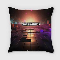 Подушка квадратная Minecraft логотип и кубы, цвет: 3D-принт