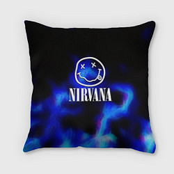 Подушка квадратная Nirvana flame ghost steel, цвет: 3D-принт