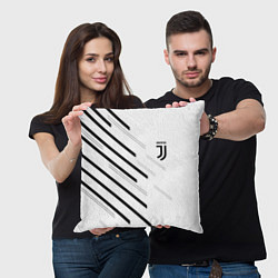 Подушка квадратная Juventus sport geometry, цвет: 3D-принт — фото 2