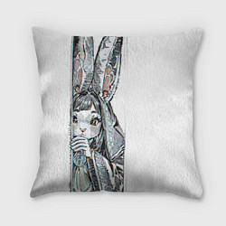 Подушка квадратная Застенчивый кролик, цвет: 3D-принт