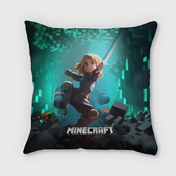 Подушка квадратная Персонаж Minecraft с мечом, цвет: 3D-принт