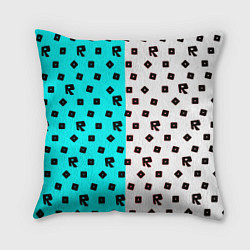 Подушка квадратная Roblox pattern logo mobile, цвет: 3D-принт