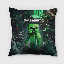 Подушка квадратная Minecraft зеленый персонаж