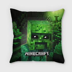 Подушка квадратная Minecraft персонаж большой зеленый монстр