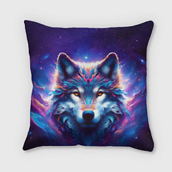 Подушка квадратная Волк и звезды