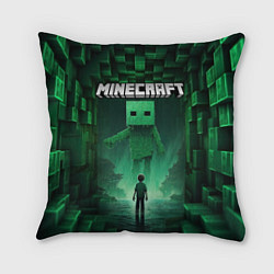Подушка квадратная Minecraft зеленый монстр