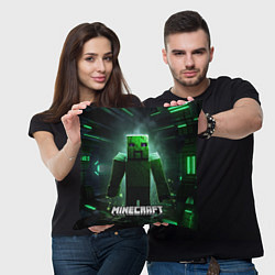 Подушка квадратная Minecraft зеленый злой персонаж, цвет: 3D-принт — фото 2
