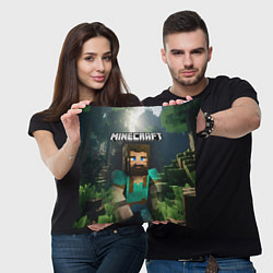 Подушка квадратная Minecraft персонаж с бородой, цвет: 3D-принт — фото 2
