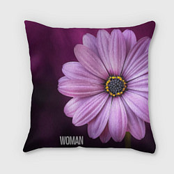 Подушка квадратная Фиолетовый цветок - WOMAN, цвет: 3D-принт