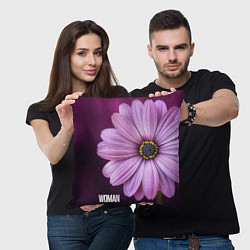 Подушка квадратная Фиолетовый цветок - WOMAN, цвет: 3D-принт — фото 2