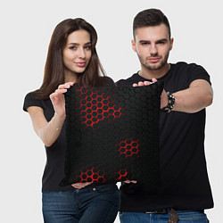 Подушка квадратная Стальная броня соты текстура, цвет: 3D-принт — фото 2