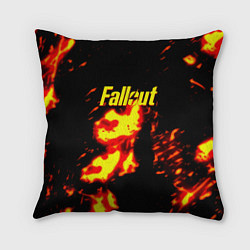 Подушка квадратная Fallout огнненое лого