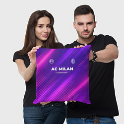 Подушка квадратная AC Milan legendary sport grunge, цвет: 3D-принт — фото 2