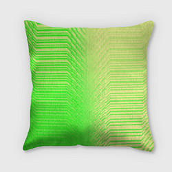 Подушка квадратная Зелёные градиентные линии, цвет: 3D-принт