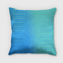Подушка квадратная Голубые градиентные линии, цвет: 3D-принт