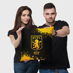 Подушка квадратная Aston Villa - gold gradient, цвет: 3D-принт — фото 2