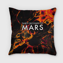Подушка квадратная Thirty Seconds to Mars red lava, цвет: 3D-принт