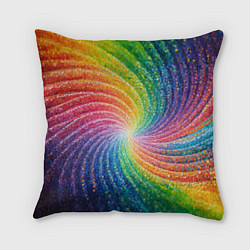 Подушка квадратная Радужные узоры яркие, цвет: 3D-принт