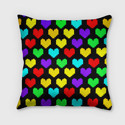 Подушка квадратная Undertale heart pattern, цвет: 3D-принт
